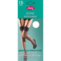 White - Front - Silky Womens-Ladies Shine Plain Top Stockings (1 Pair)