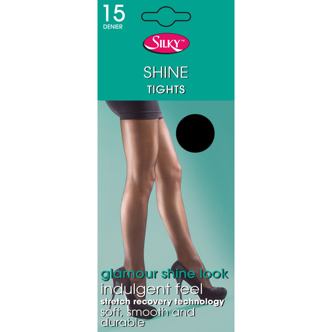Black - Front - Silky Womens-Ladies Shine Tights (1 Pair)