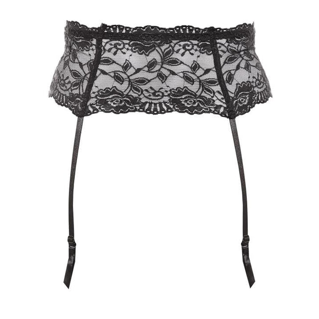 Black - Front - Silky Womens-Ladies Wide Lace Suspender Belt (1 Pair)