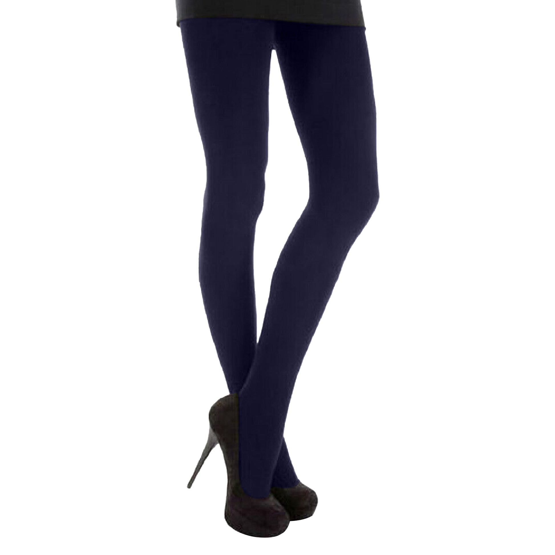 Navy - Back - Silky Womens-Ladies 300 Denier Appearance Fleece Tights (1 Pair)