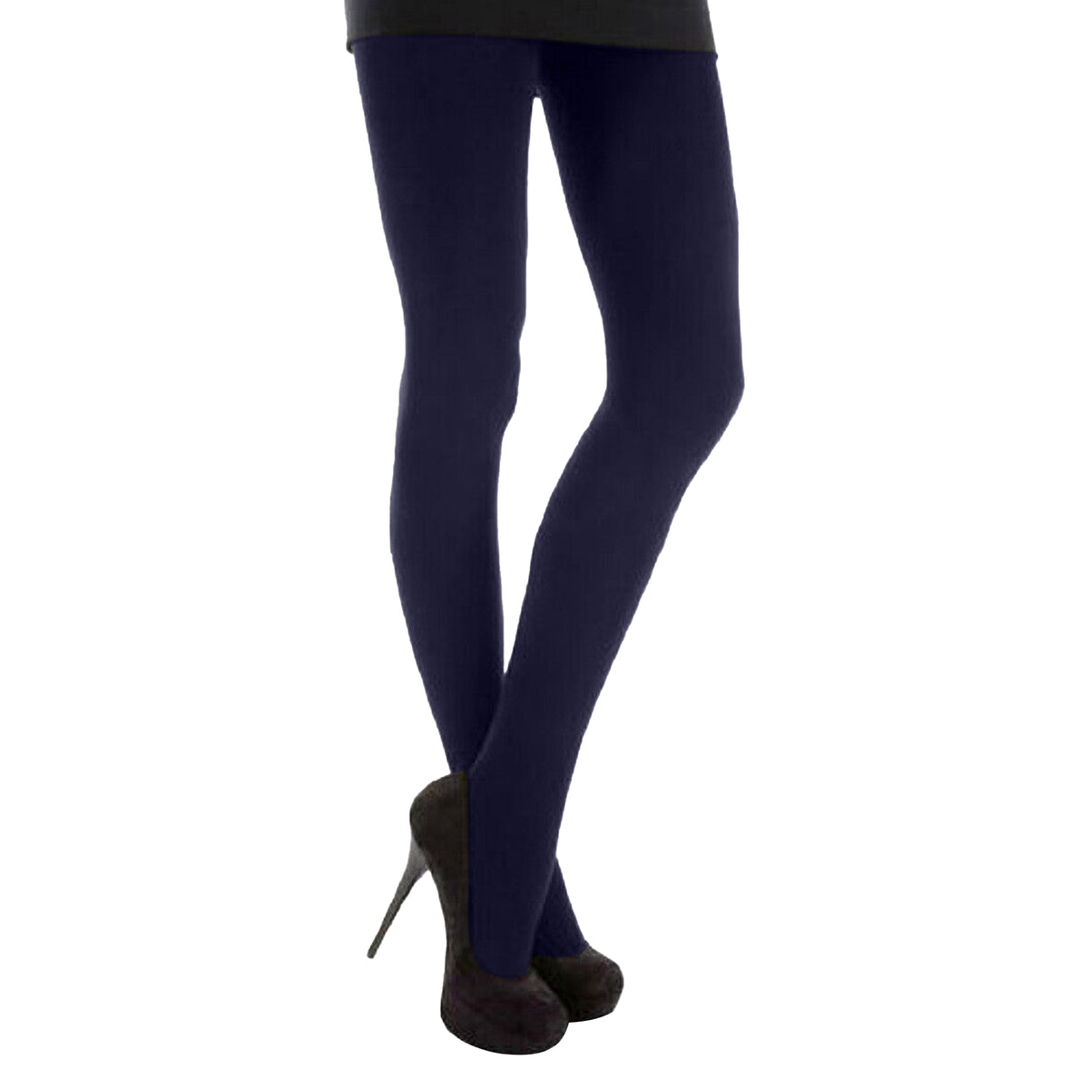 Navy - Back - Silky Womens-Ladies 300 Denier Appearance Fleece Tights (1 Pair)