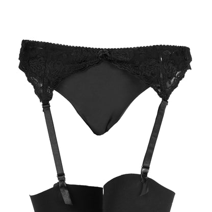 Black - Front - Silky Womens-Ladies Narrow Lace Suspender Belt (1 Pair)
