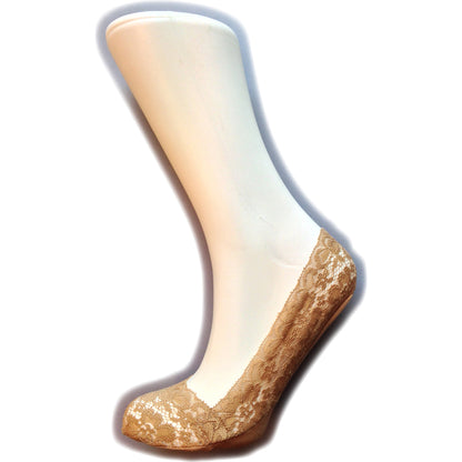 Natural - Front - Silky Womens-Ladies Lace Footsies (1 Pair)