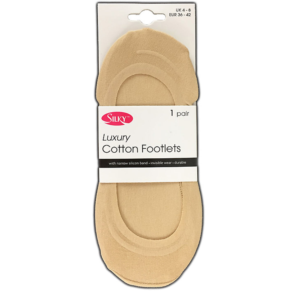 Natural - Back - Silky Womens-Ladies Luxury Footsies (1 Pair)