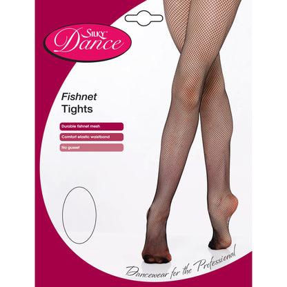 Black - Back - Silky Womens-Ladies Dance Fishnet Tights (1 Pair)