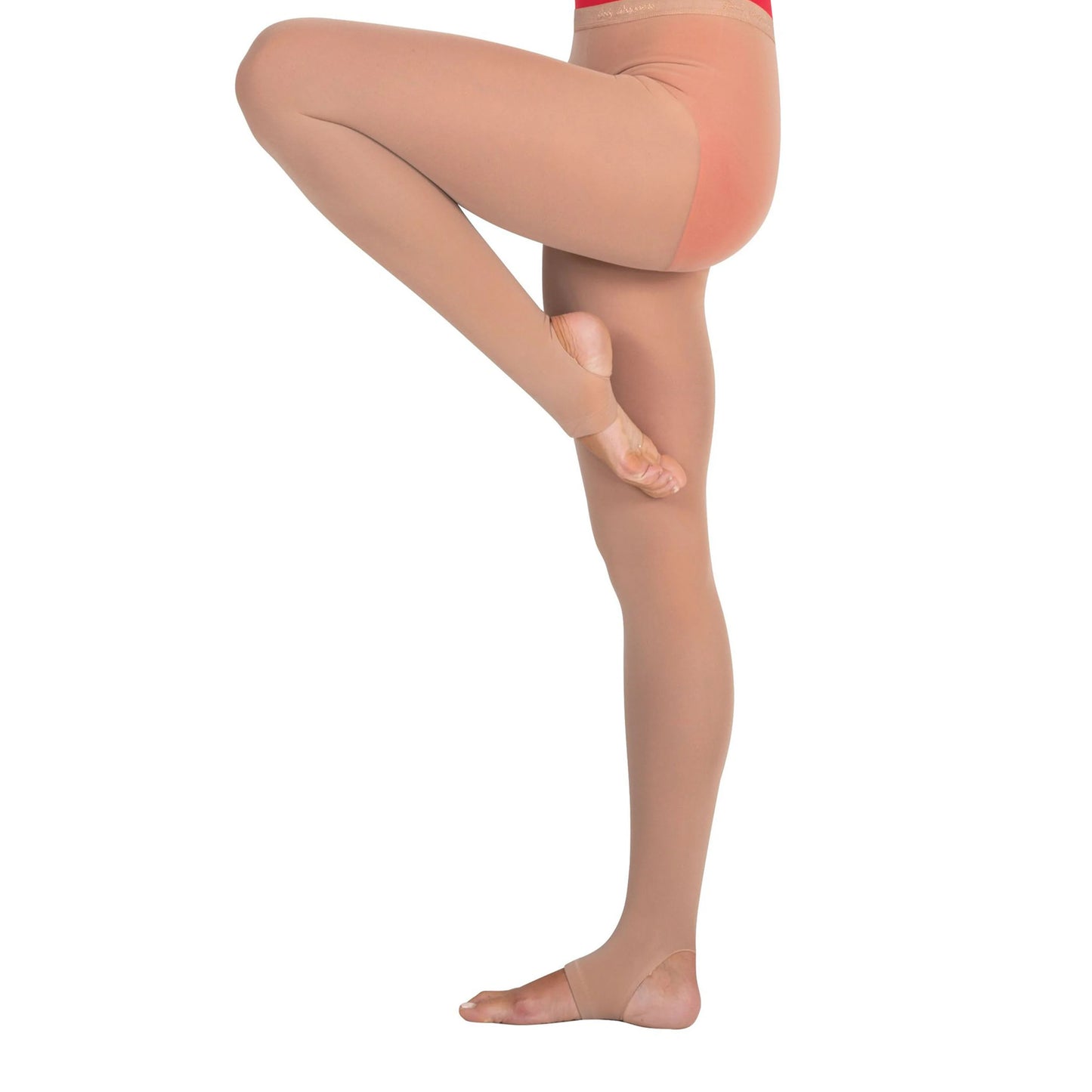Tan - Back - Silky Girls Dance Stirrup Tights (1 Pair)