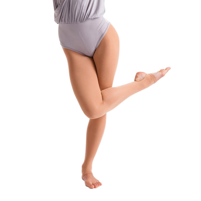 Tan - Side - Silky Womens-Ladies Dance Stirrup Tights (1 Pair)