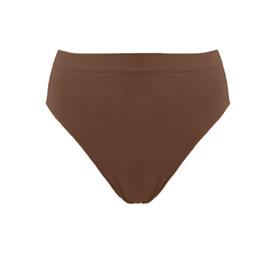 Dark Nude - Front - Silky Girls Dance Seamless High Cut Brief (1 Garment)