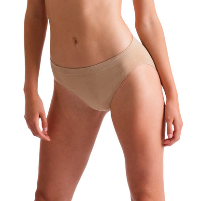 Dark Nude - Front - Silky Womens-Ladies Dance Seamless High Cut Brief (1 Garment)