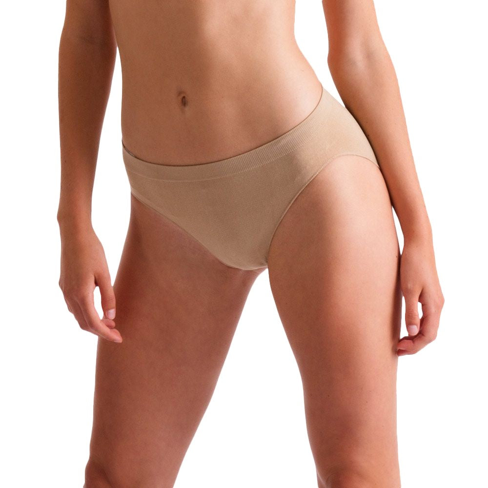 Dark Nude - Front - Silky Womens-Ladies Dance Seamless High Cut Brief (1 Garment)