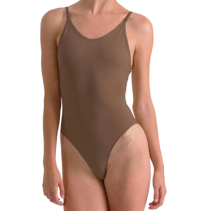 Dark Nude - Front - Silky Girls Dance Seamless Low Back Leotard (1 Garment)