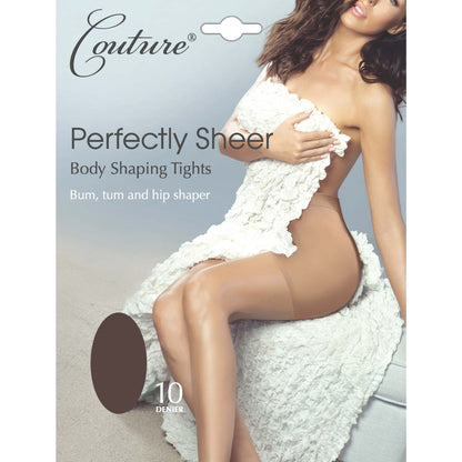 Barely Black - Front - Couture Womens-Ladies Perfectly Sheer Body Shaping Tights (1 Pair)