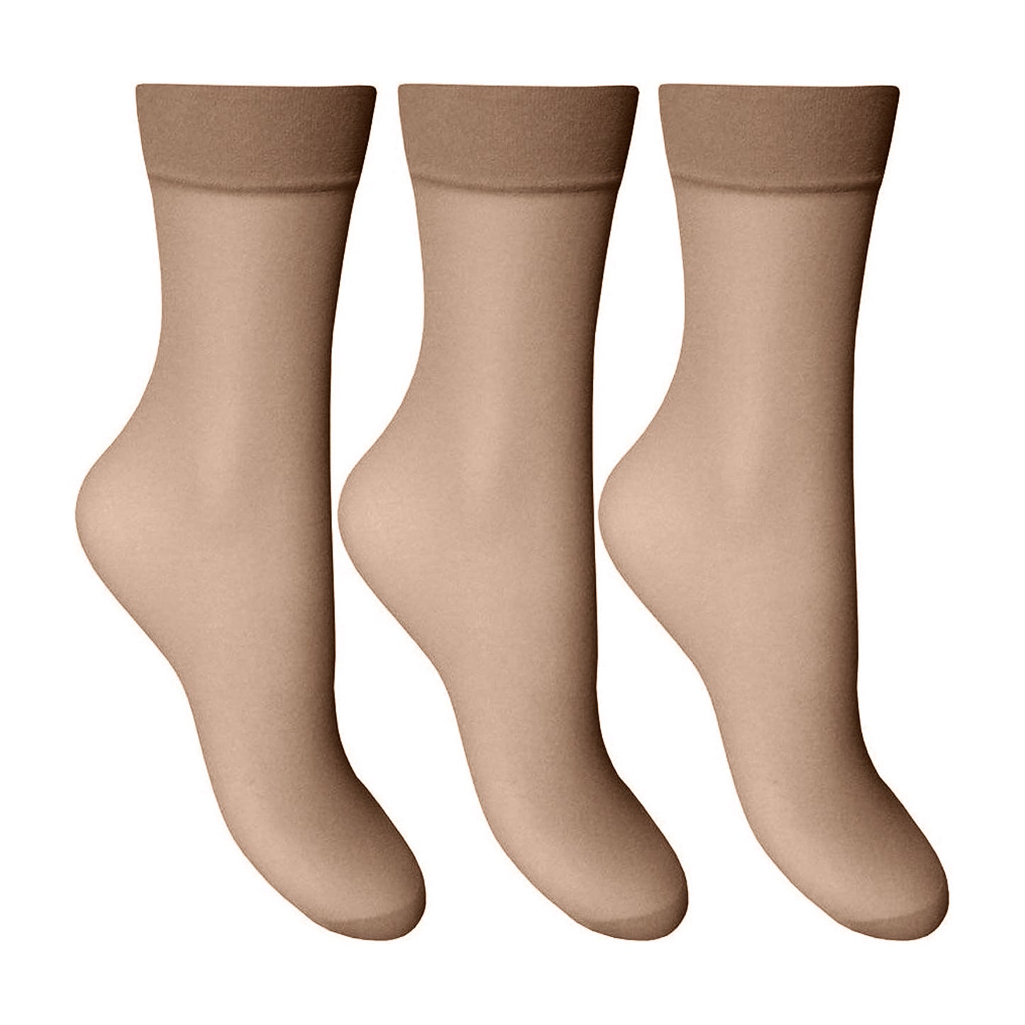 Chocolate - Front - Joanna Gray Womens-Ladies Anklets (3 Pairs)