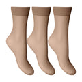 Chocolate - Front - Joanna Gray Womens-Ladies Anklets (3 Pairs)