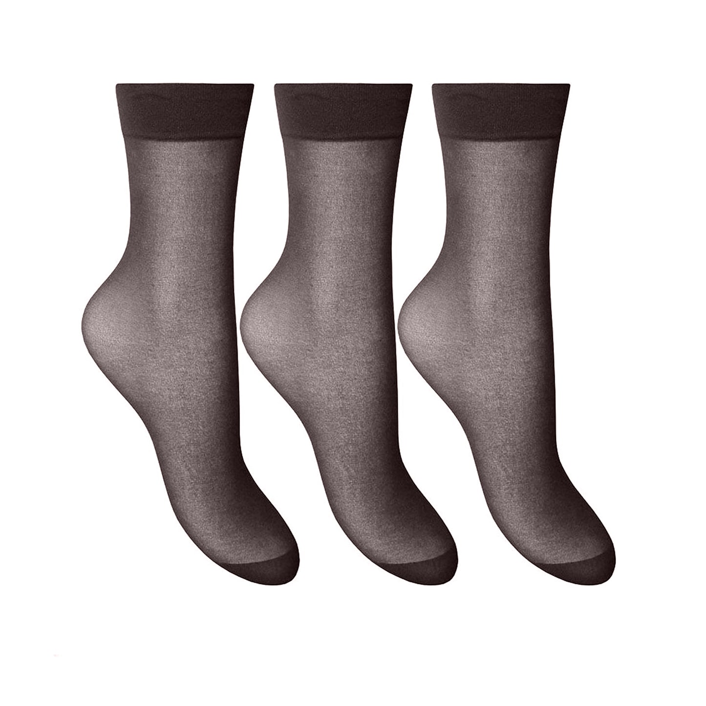 Barley Black - Front - Joanna Gray Womens-Ladies Anklets (3 Pairs)
