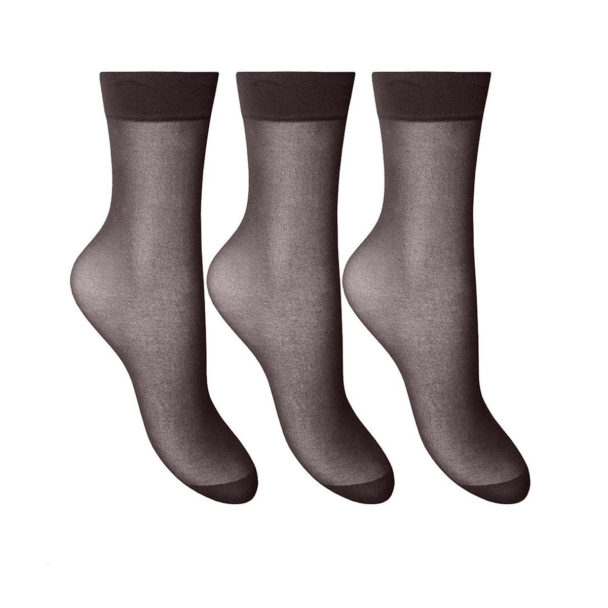 Barley Black - Front - Joanna Gray Womens-Ladies Anklets (3 Pairs)