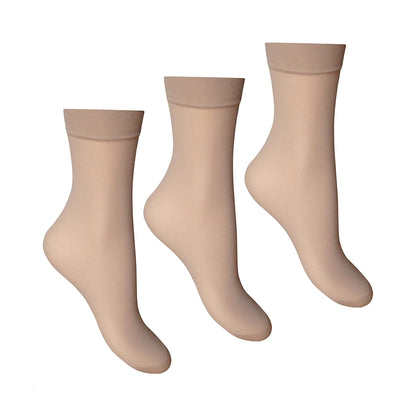 Honey - Front - Joanna Gray Womens-Ladies Anklets (3 Pairs)