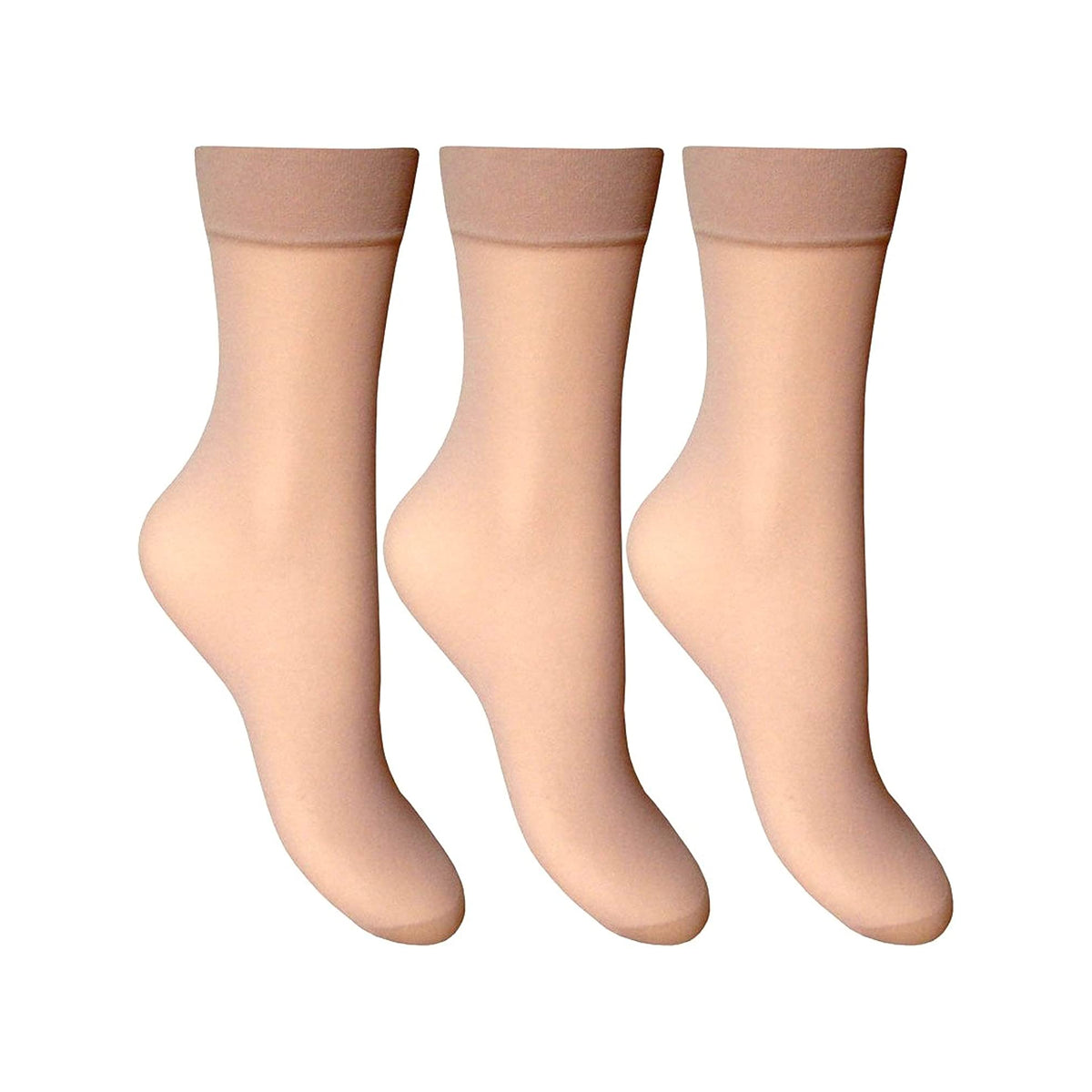 Mink - Front - Joanna Gray Womens-Ladies Anklets (3 Pairs)