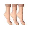 Mink - Front - Joanna Gray Womens-Ladies Anklets (3 Pairs)