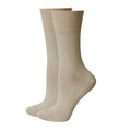 Beige - Back - Silky Womens-Ladies Health Diabetic Sock (1 Pair)