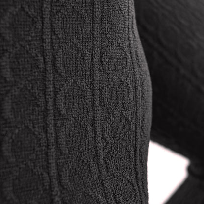 Black - Back - Couture Womens-Ladies Fashion Cable Fleece Tights (1 Pair)