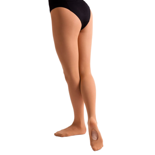 Tan - Front - Silky Childrens Girls Convertible Dance Ballet Tights (1 Pair)
