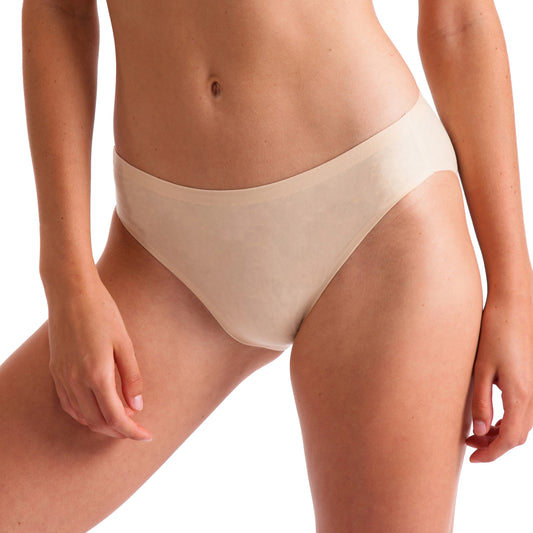 Nude - Front - Silky Childrens Girls Dance Invisible High Cut Brief