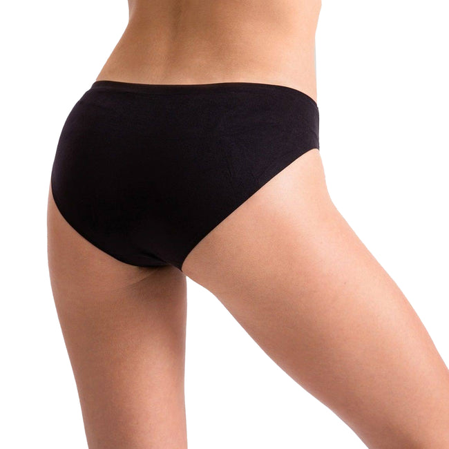 Black - Back - Silky Womens-Ladies Dance Invisible High Cut Brief