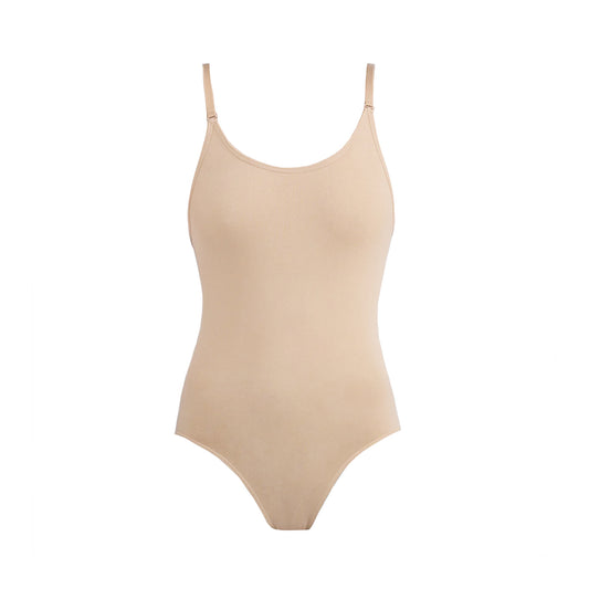Nude - Front - Silky Childrens Girls Invisible Low Back Dance Camisole