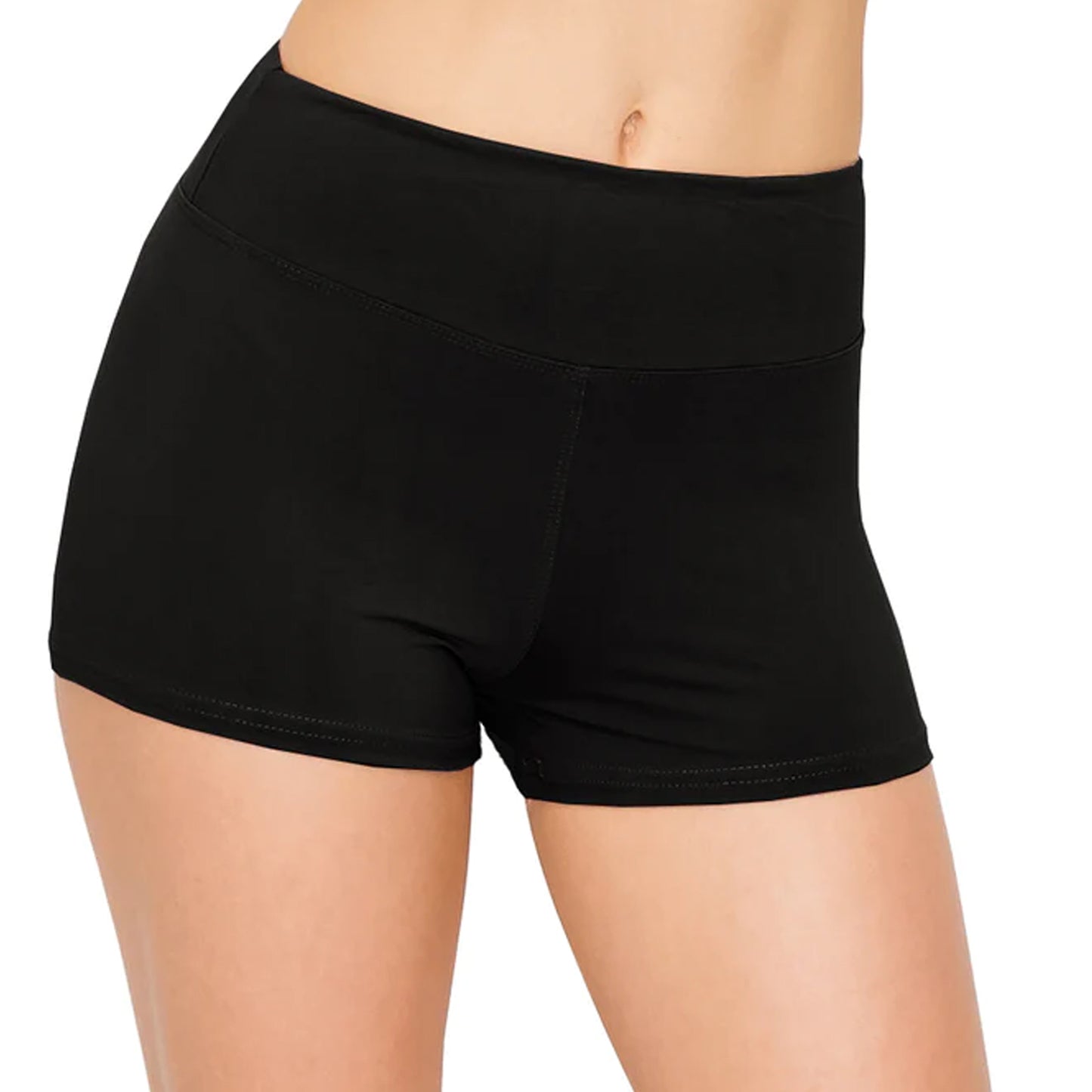 Black - Front - Silky Womens-Ladies Cotton Dance Shorts
