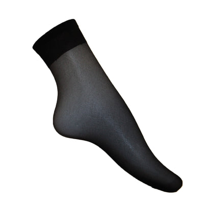 Black - Front - Silky Womens-Ladies Glossy Anklets (3 Pairs)