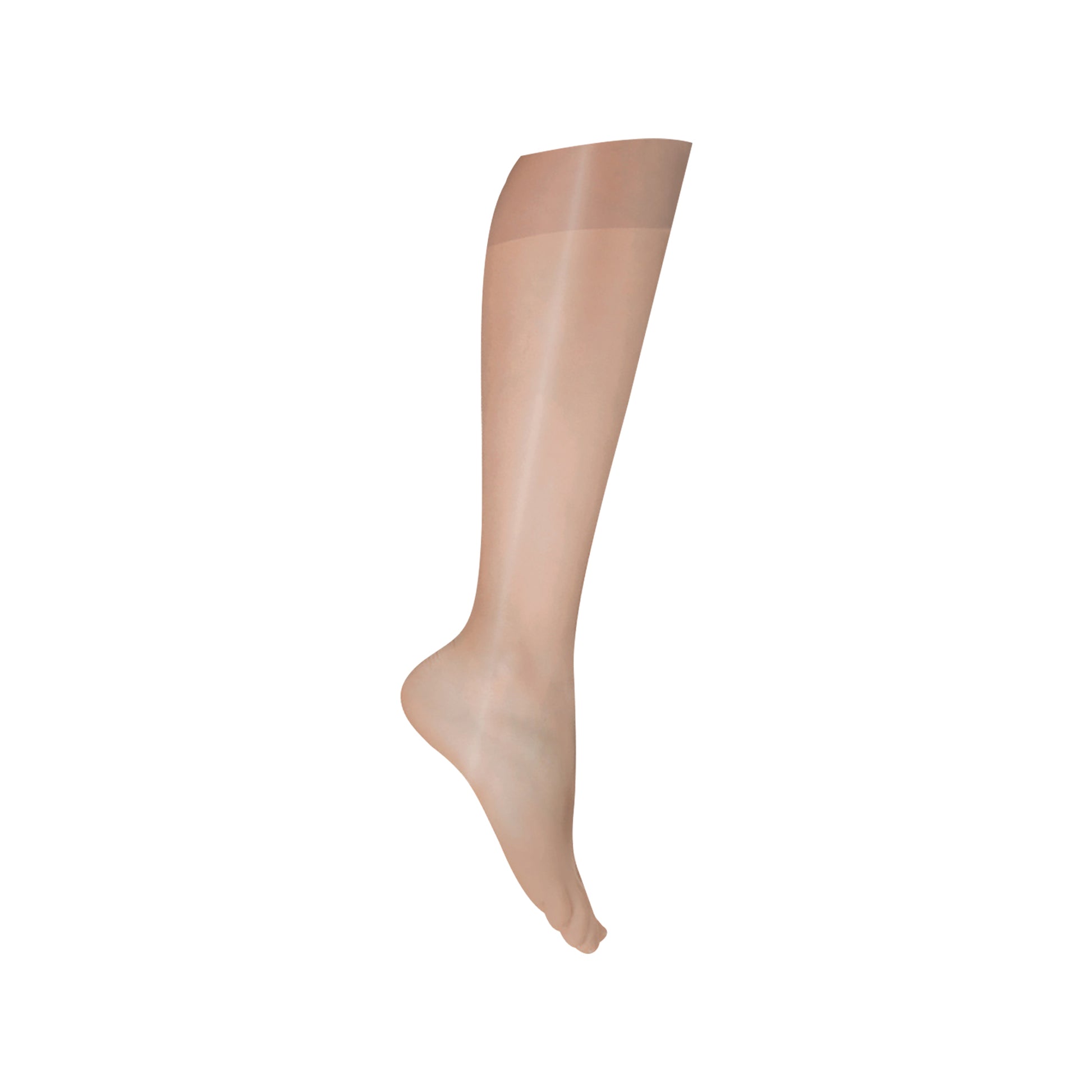 Nude - Back - Silky Womens-Ladies Glossy Knee Highs (2 Pairs)