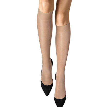 Nude - Lifestyle - Silky Womens-Ladies Glossy Knee Highs (2 Pairs)