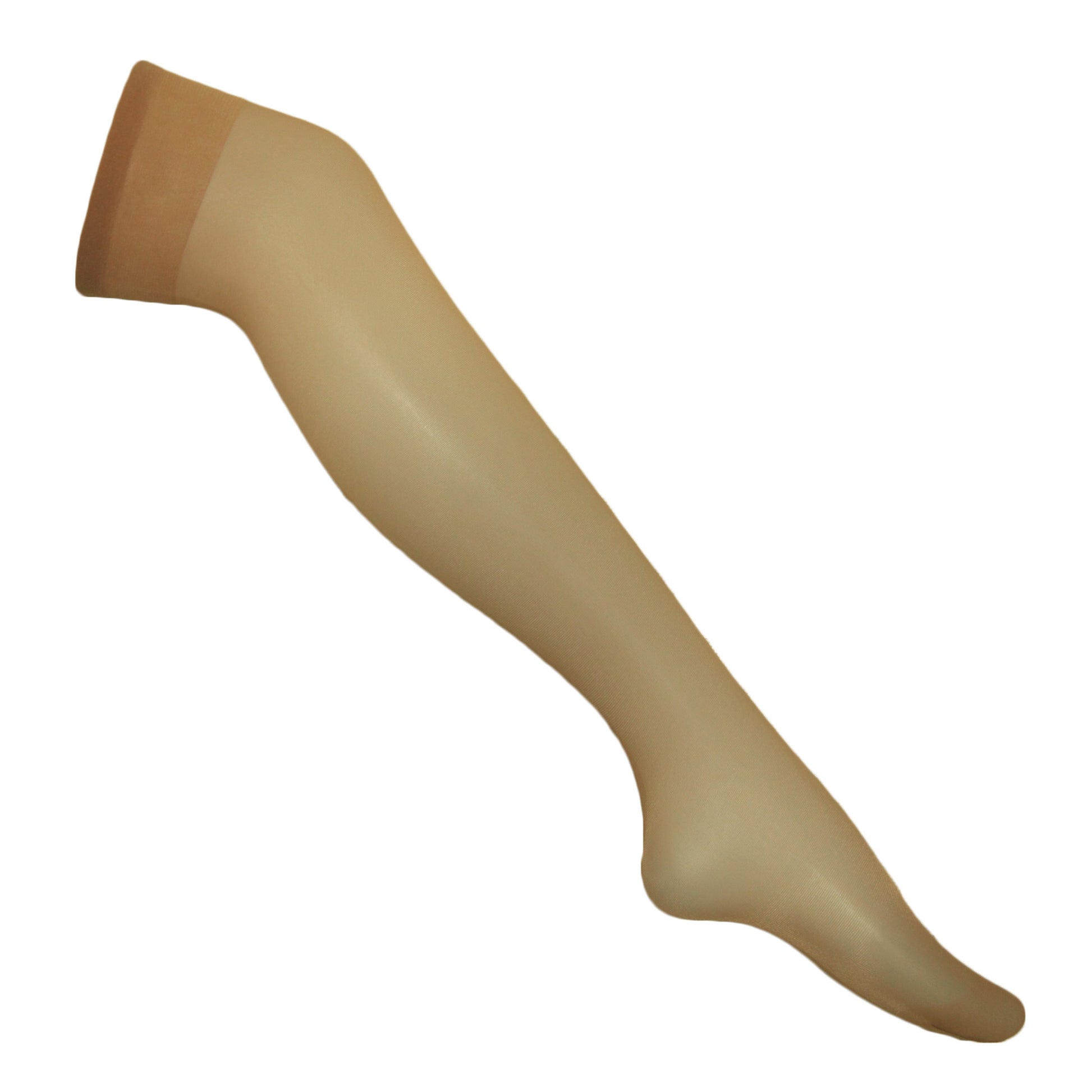 Natural Tan - Front - Silky Womens-Ladies Glossy Knee Highs (2 Pairs)