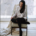 Black - Back - Couture Womens-Ladies Fleece Lined Tights