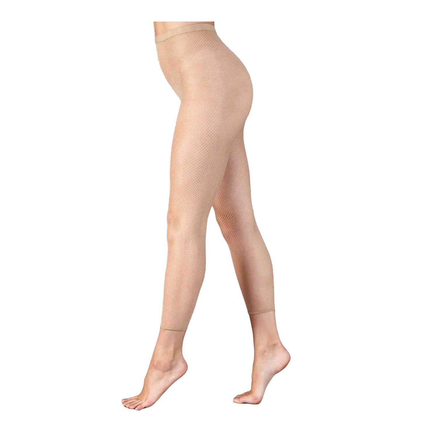 Natural - Back - Silky Dance Womens-Ladies Fishnet Footless Dance Tights