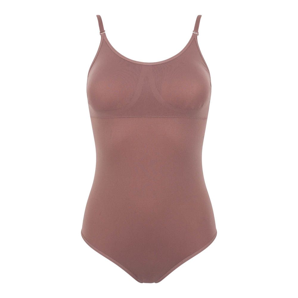 Dark Nude - Front - Silky Dance Womens-Ladies Low Back Bodysuit