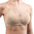 Nude - Front - Silky Dance Womens-Ladies Plus Size Padded Clear Back Bra