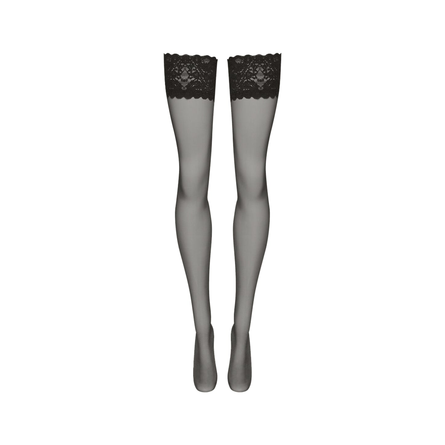 Black - Back - Couture Womens-Ladies Luxurious Deep Lace Hold Up Stockings