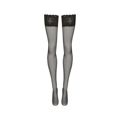 Black - Back - Couture Womens-Ladies Luxurious Deep Lace Hold Up Stockings