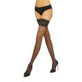 Black - Side - Couture Womens-Ladies Luxurious Deep Lace Hold Up Stockings