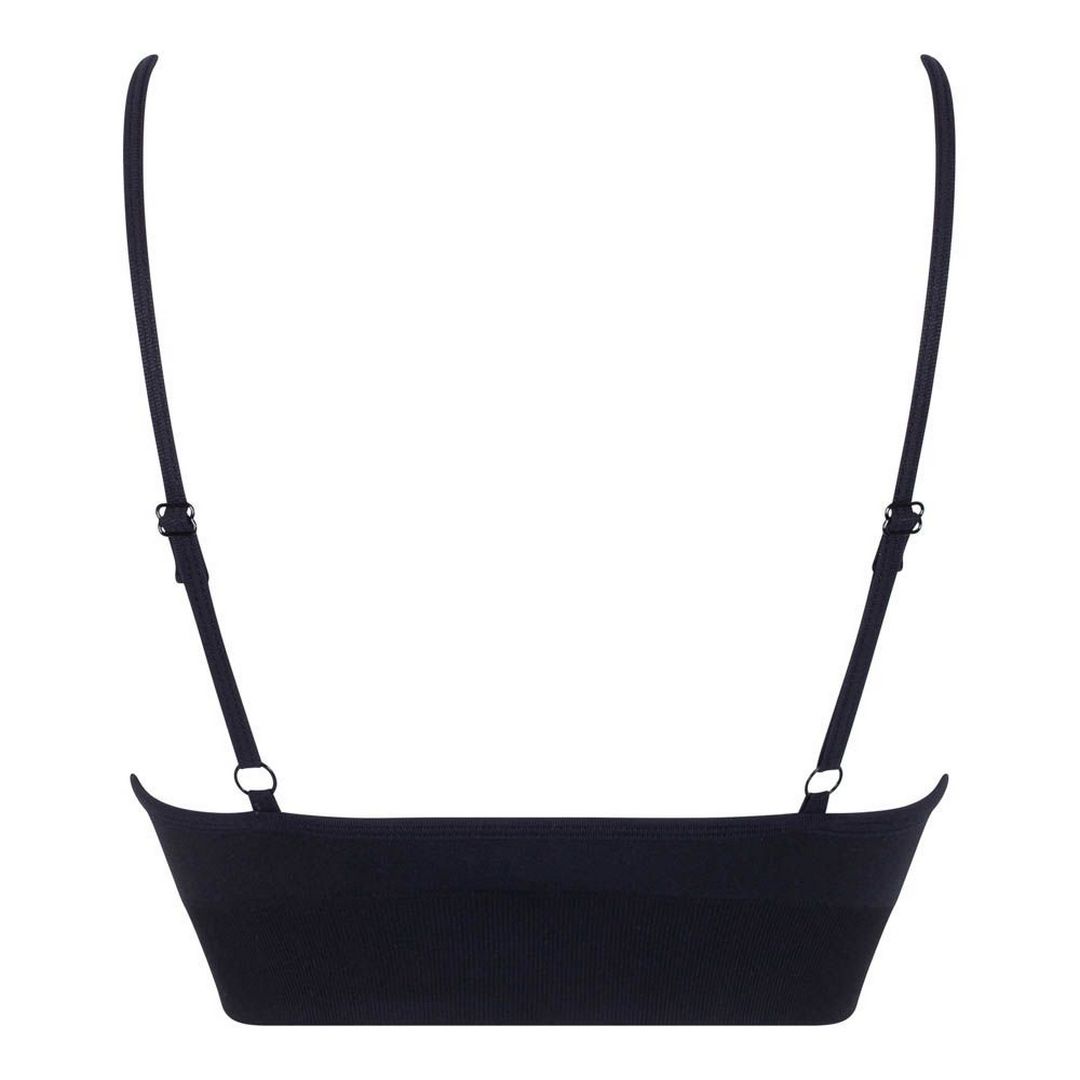 Black - Back - Silky Girls Plain Sports Bra