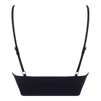 Black - Back - Silky Girls Plain Sports Bra