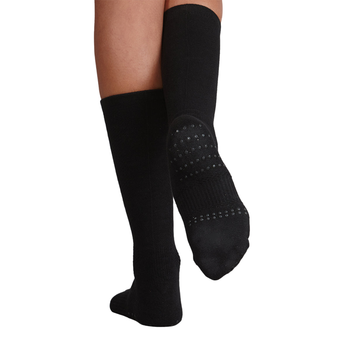 Black - Back - Silky Dance Womens-Ladies Gripped Turning Compression Socks