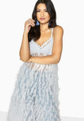 White - Side - Girls On Film Womens-Ladies Goulding Fringe Cami Dress