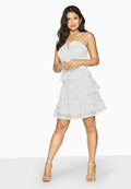 White - Pack Shot - Girls On Film Womens-Ladies Starry Eyed Tiered Lace Dress