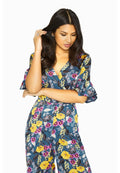 Blue - Side - Girls On Film Womens-Ladies Bittersweet Wrap Jumpsuit