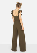 Khaki Green - Pack Shot - Girls On Film Womens-Ladies Sabor Frill Jumpsuit