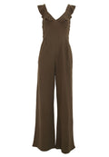 Khaki Green - Front - Girls On Film Womens-Ladies Sabor Frill Jumpsuit