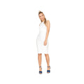 White - Side - Girls On Film Womens-Ladies Ester Crossover Ribbed Waist Dress